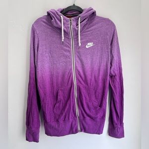 Nike Purple Ombré Zip Up Hoodie - Size Large